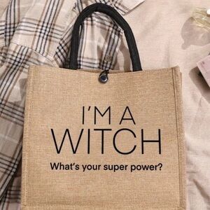 Trendy Tan Tote Bag with Black Handles